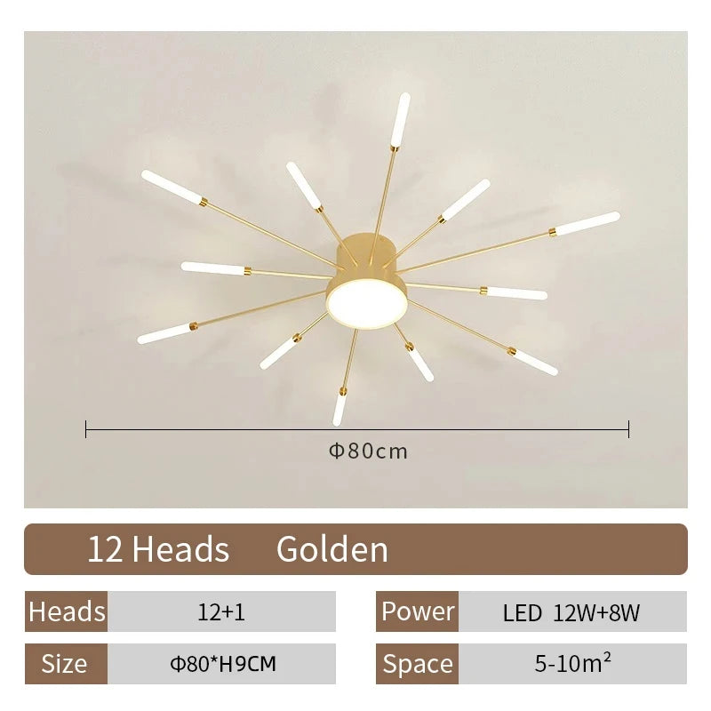AuroraRealm Modern Black LED Ceiling Light | Large Diameter, Remote Control