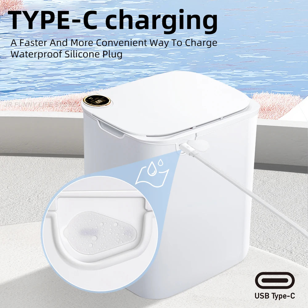 18L/20L Automatic Smart Trash Can – IPX5 Waterproof, Antibacterial Lamp, Long Battery Life