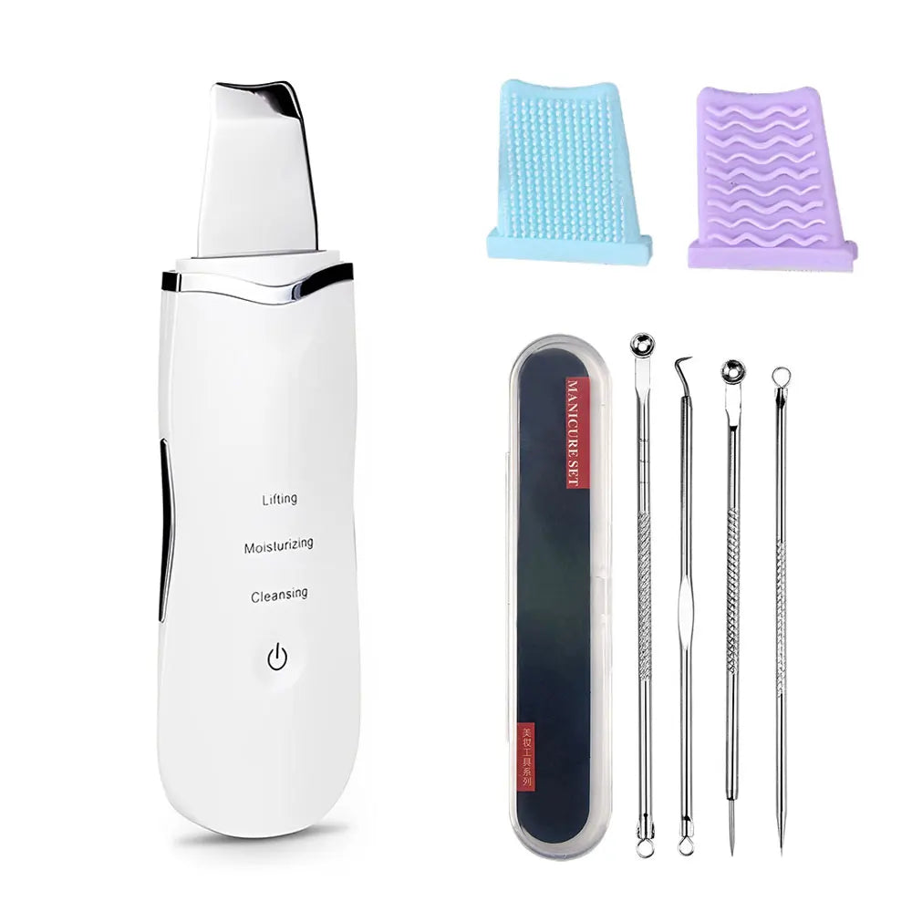 Voguish Ultrasonic Skin Scrubber – Vibration Facial Spatula Blackhead Remover