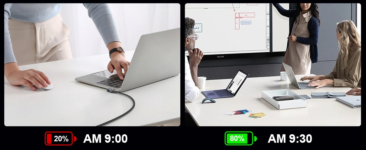 Magnetic USB-C Cable 240W PD – 3-in-1 Type-C / Lightning / Micro, 5A Fast Charge