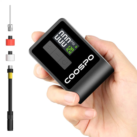 COOSPO Smart Electric Bicycle Tire Pump with Digital Pressure Display Rechargeable Portable Inflator