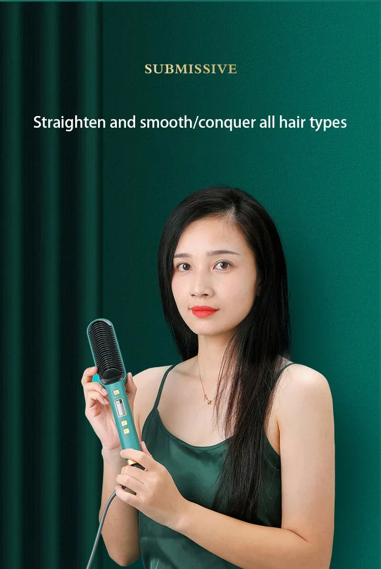 Thermostatic Hair Straightener Comb – 3-Minute Fast Styling Ionic Hot Brush