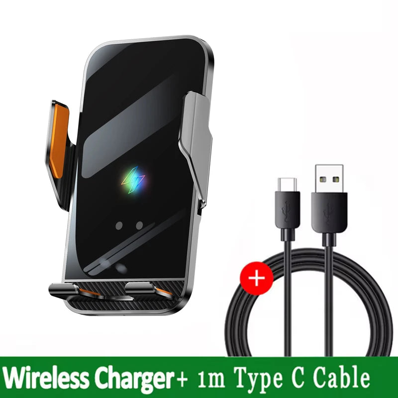 VIKEFON Qi Wireless Car Charger – One-Hand Auto Clamp with Cooling Fan