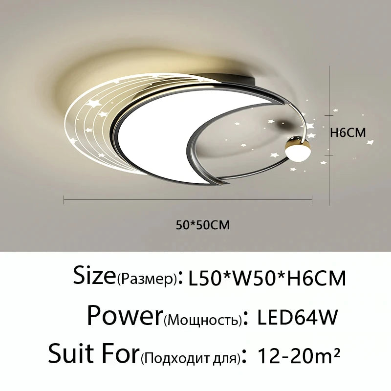 AuroraRealm Modern Ceiling Light with Remote | Gold LED Ceiling Lamp, 90–260V
