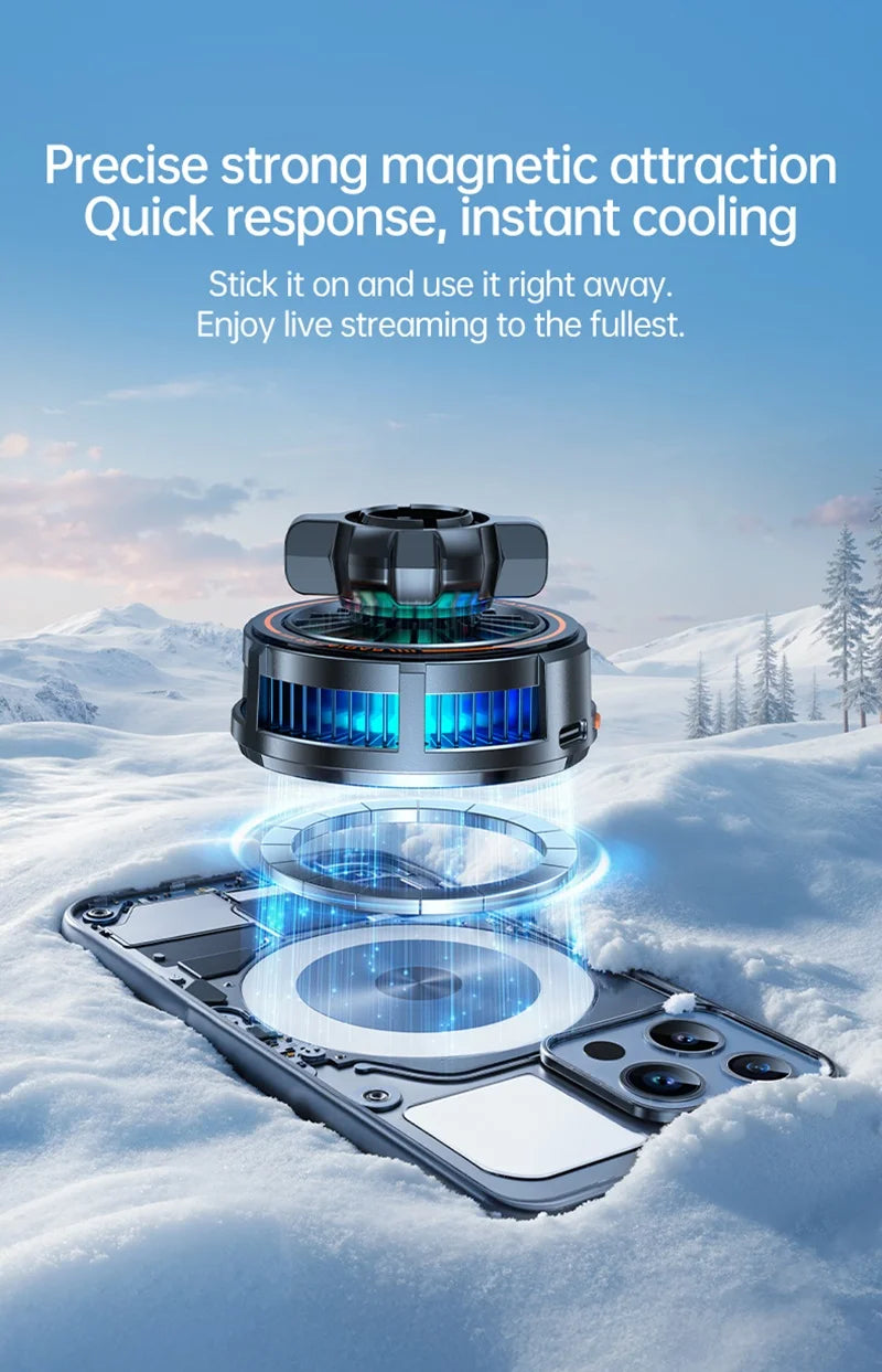 15W Magnetic Wireless Charger Car Mount with Semiconductor Cooling & RGB