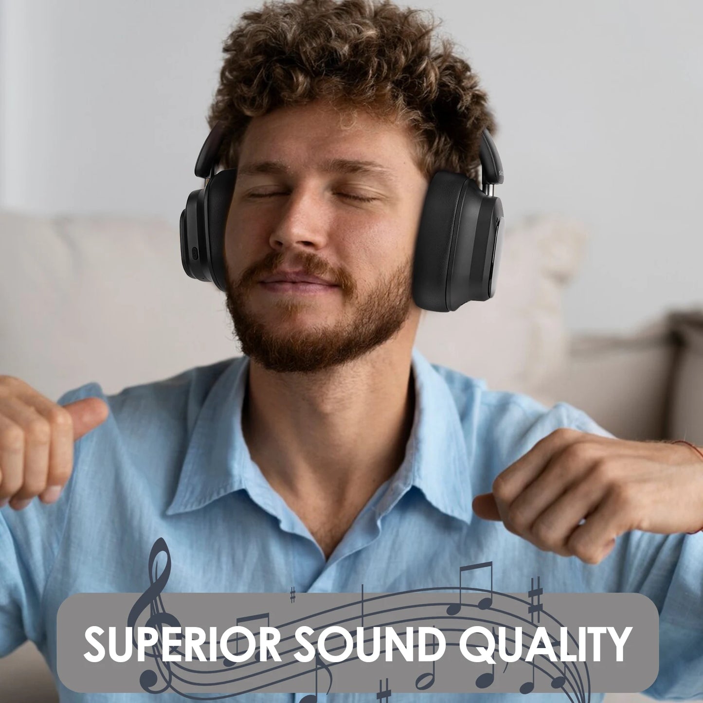 JH-ANC930PLUS Hybrid ANC Bluetooth Headphones – Touch Screen, 70H Playtime