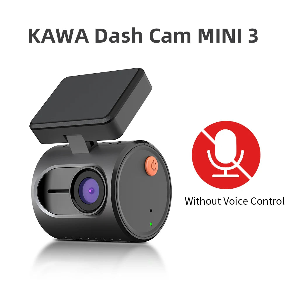 KAWA MINI 3 2K Dash Cam – Hidden WiFi Car DVR with Voice Control & 24H Parking Mode