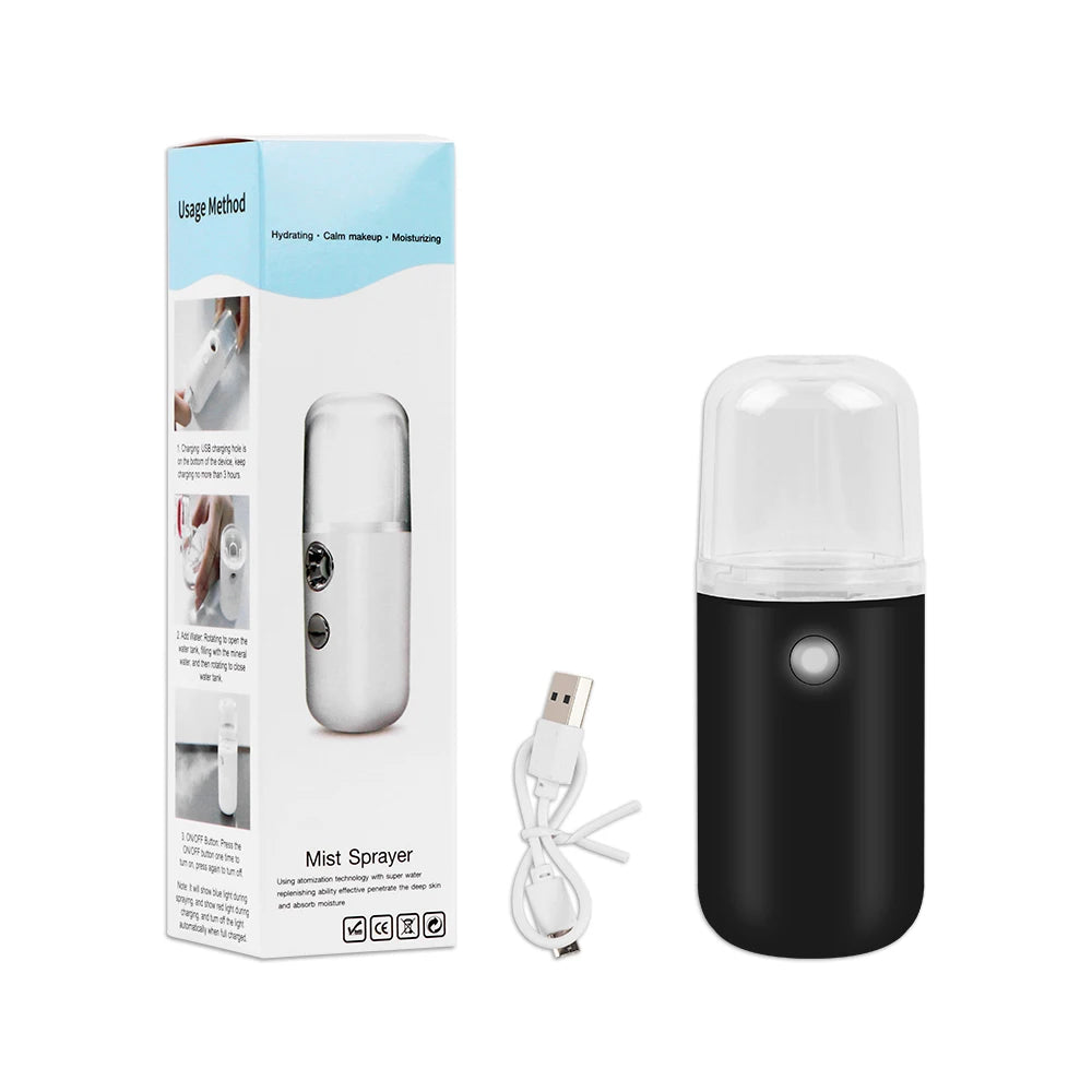 SALORIE Nano Facial Mist Sprayer – Rechargeable 30ml Ionic Face Spray for Skin Hydration