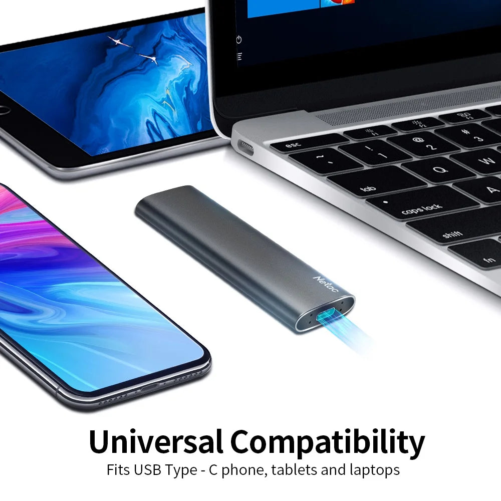 Netac ZSLIM Portable External SSD – Shockproof USB 3.0 Storage with 3-Year Warranty