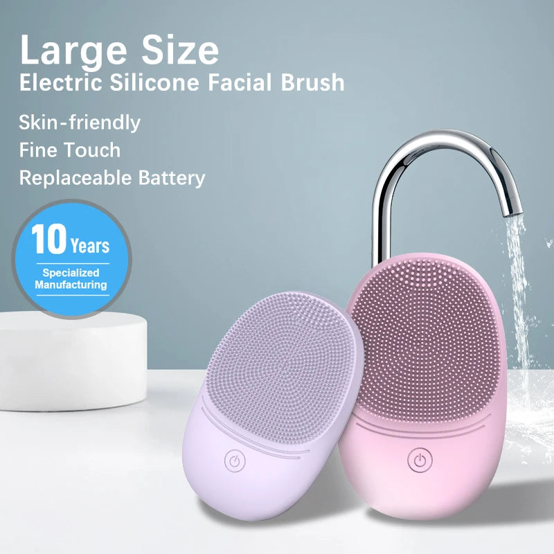 Silicone Sonic Facial Cleansing Brush – Battery Powered Deep Clean Skincare Tool