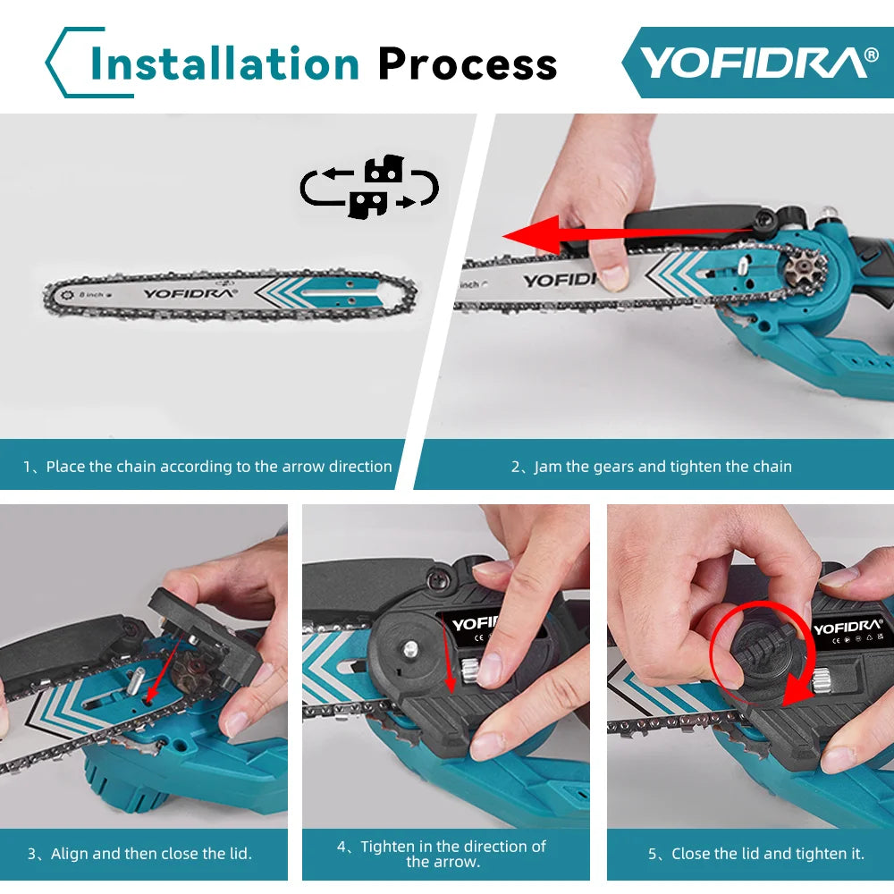 Yofidra Cordless Telescopic Chainsaw 8 Inch – 52,000RPM Brushless Tree Pruner Saw