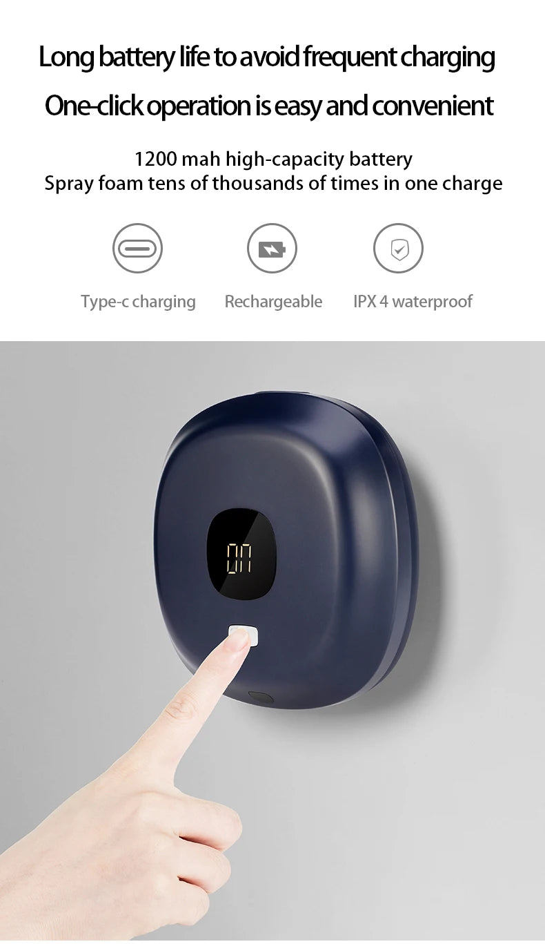 BALASHOV Automatic Foam Soap Dispenser – Touchless Wall-Mounted USB Rechargeable (S1)