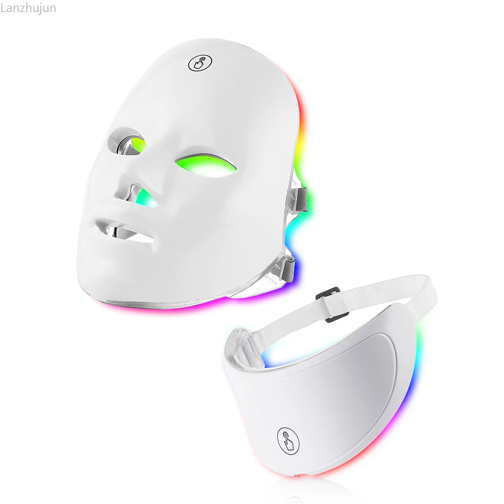 Professional 7-Color LED Face & Neck Mask – Home Skin Rejuvenation Device