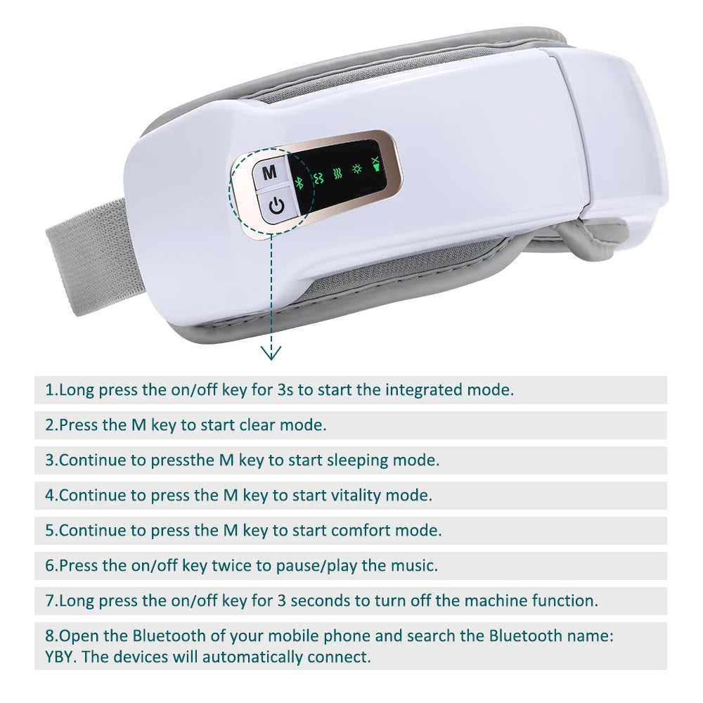 Electric Eye Massager – 4-Level Heat, Music & Sleep Relaxation