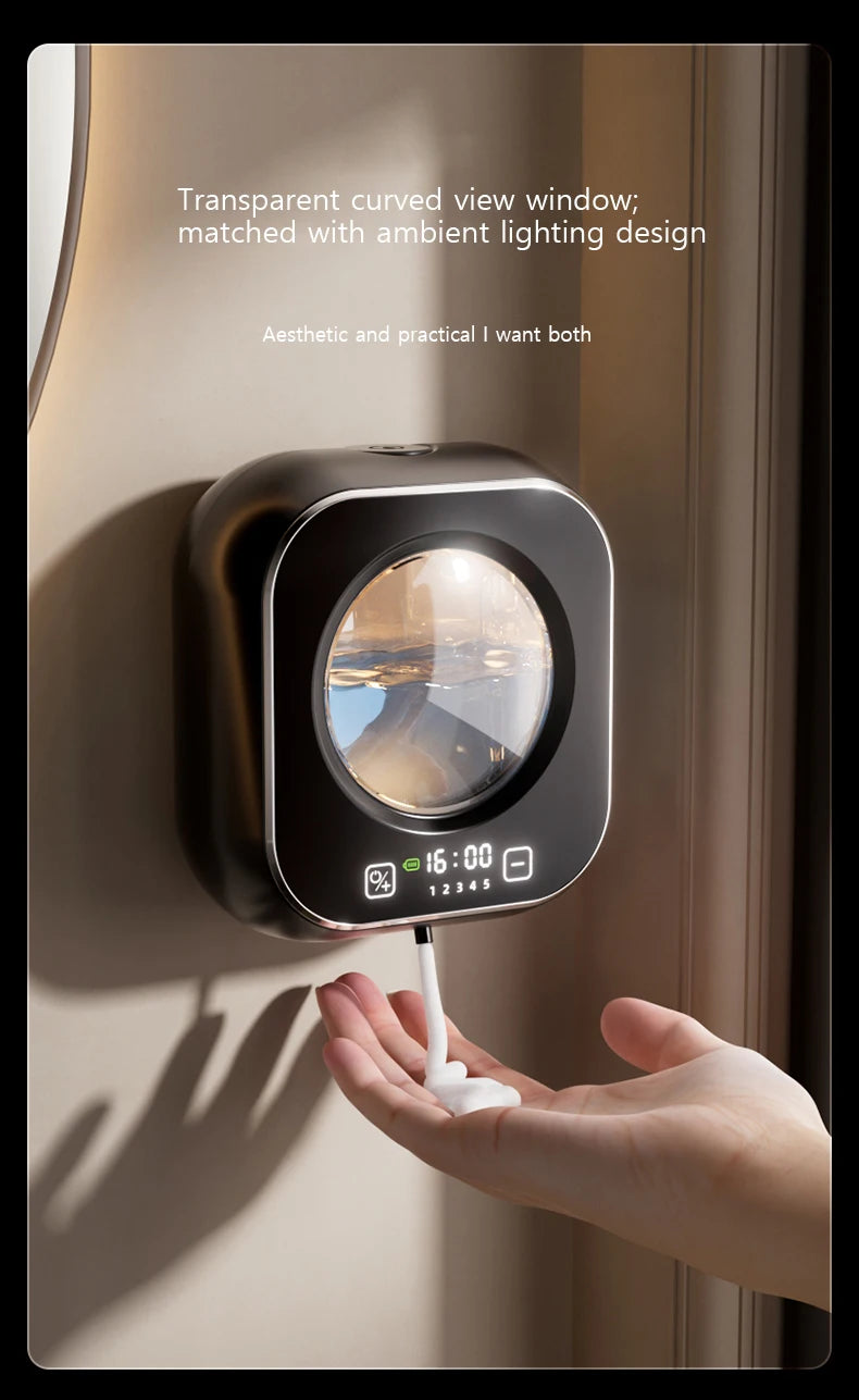 Sarmocare Touchless Automatic Foam Soap Dispenser | Wall-Mounted | Digital Display | USB Rechargeable
