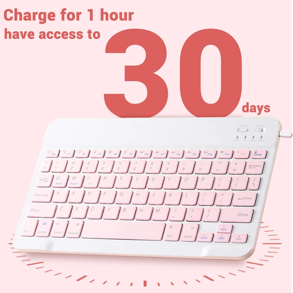 Bluetooth Keyboard with Wireless Mouse – Rechargeable, Home Office Ready