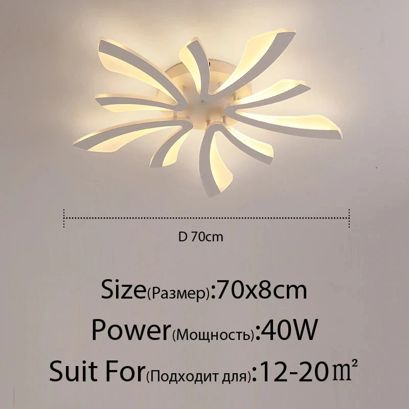 JAYGIY LIGHT Butterfly LED Ceiling Light | Dimmable Remote Control, Modern White