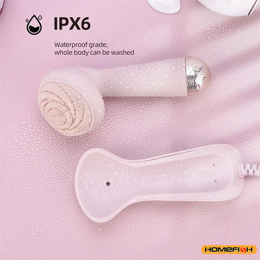 HOMEFISH Portable Facial Cleansing Device – 4-Mode Deep Clean & Massage Brush