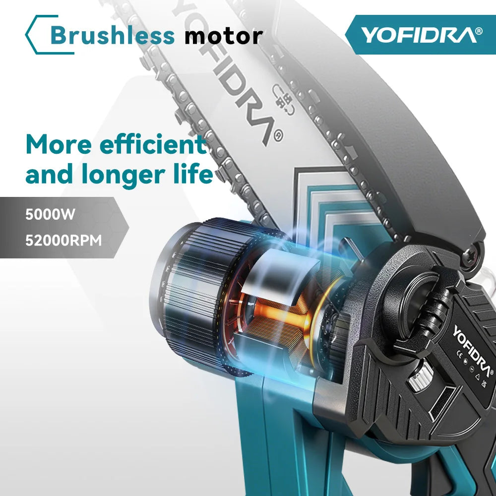 Yofidra Cordless Telescopic Chainsaw 8 Inch – 52,000RPM Brushless Tree Pruner Saw