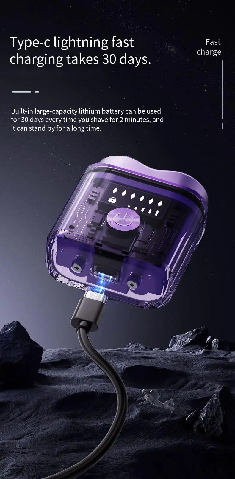 DUTRIEUX AMT1000 Rotary Electric Shaver – Waterproof Rechargeable Men’s Shaver