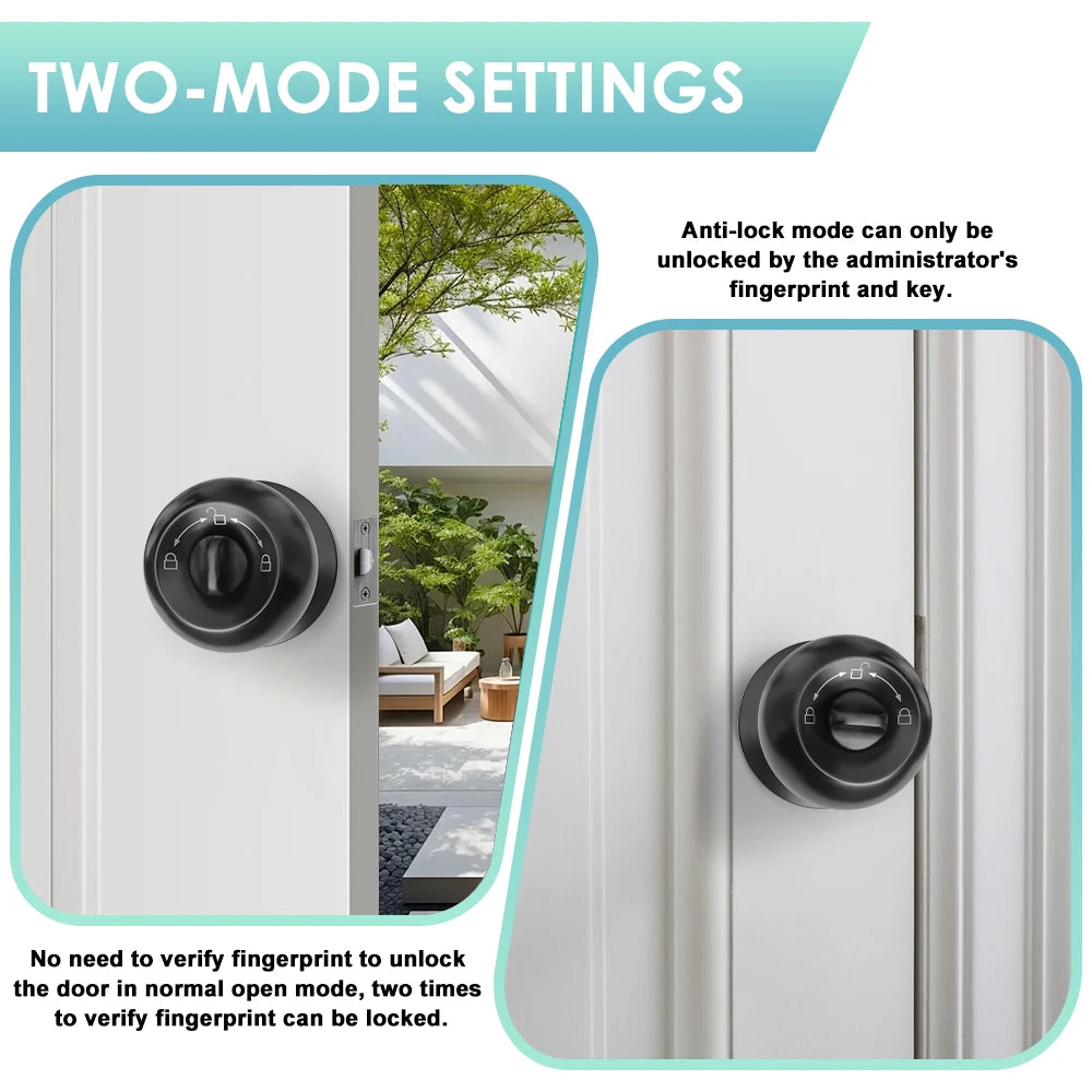 Tuya Smart Fingerprint Door Lock with Bluetooth App Control – Keyless Smart Lock