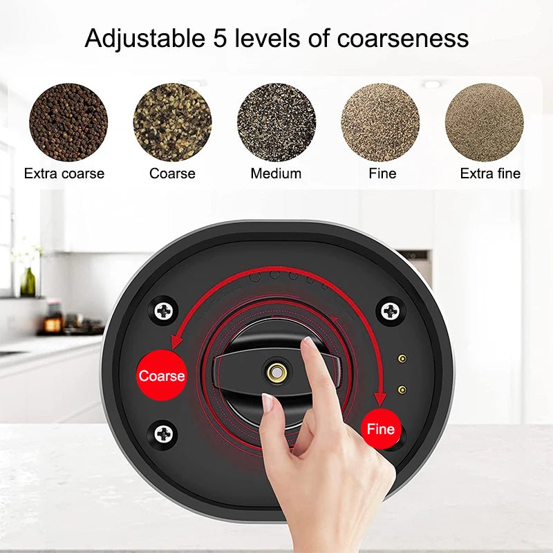Automatic Salt & Pepper Grinder Set – Electric USB Rechargeable Spice Mills