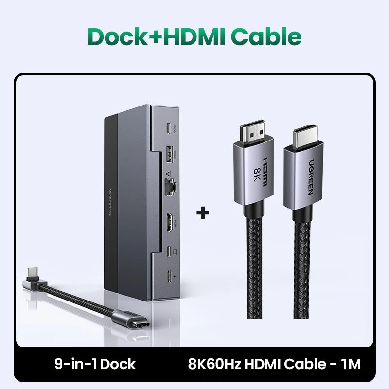 9-in-1 Steam Deck Docking Station – 4K@60Hz HDMI, 10Gbps USB-C, 100W PD Stand
