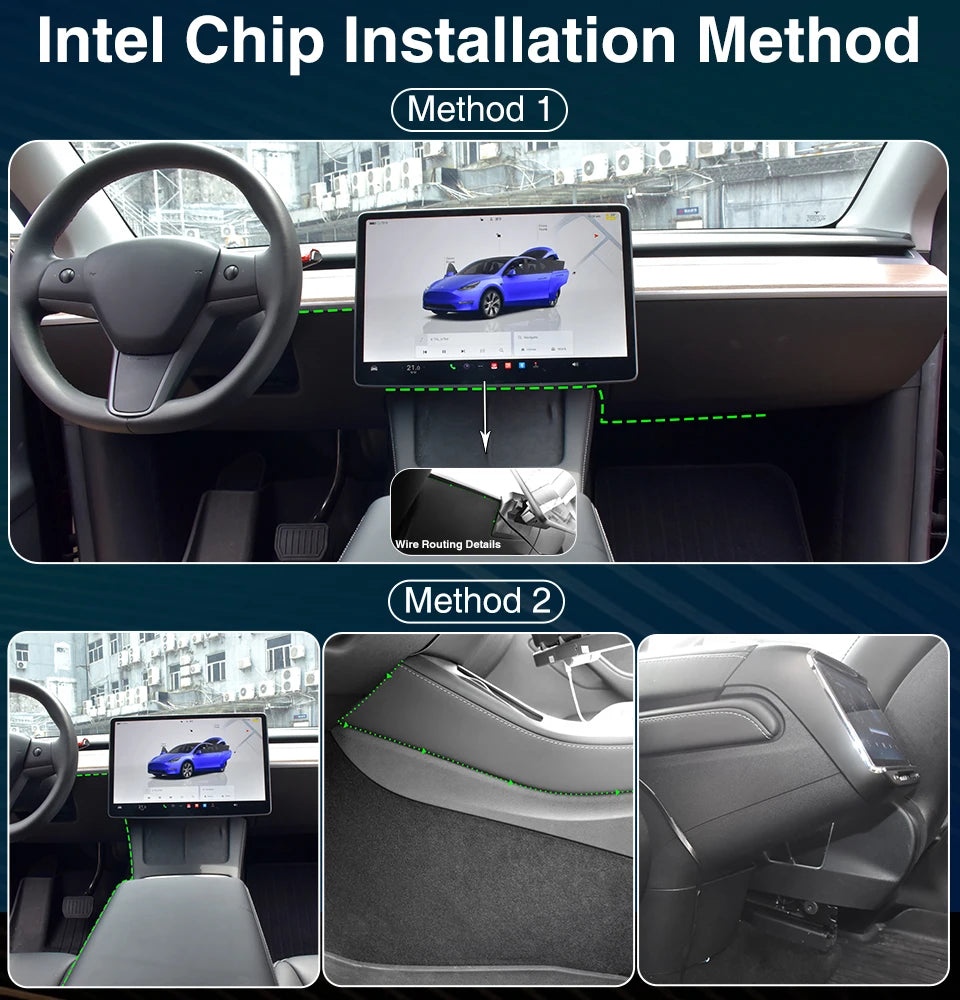 CATRONICS 9.6″ Tesla Instrument Cluster HUD – Linux Display with Wireless CarPlay & Android Auto, Blind Spot Alerts