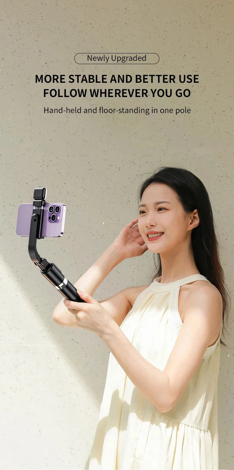 Ultra-Long 1.7m Bluetooth Selfie Stick Tripod – Stainless Steel