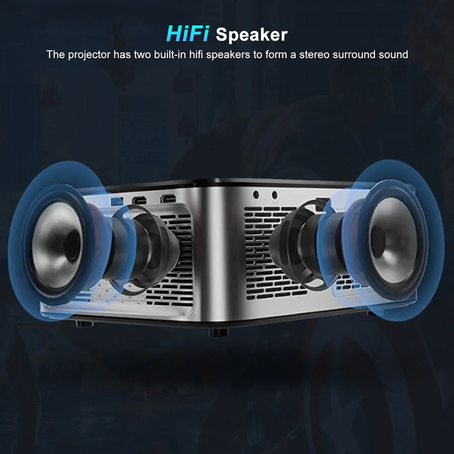 4K Smart Projector – 1600 ANSI, Android 12, WiFi 6, BT 5.2, Native 1080P