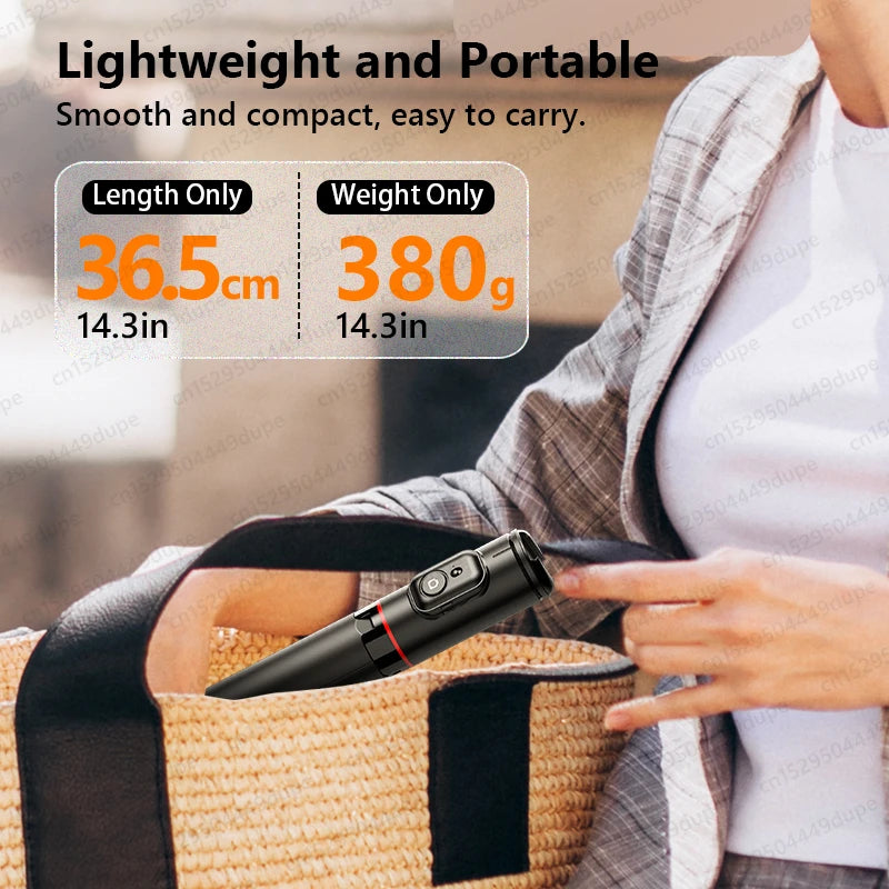 Hidden-Design Bluetooth Selfie Stick Tripod 183cm with Cold Shoe