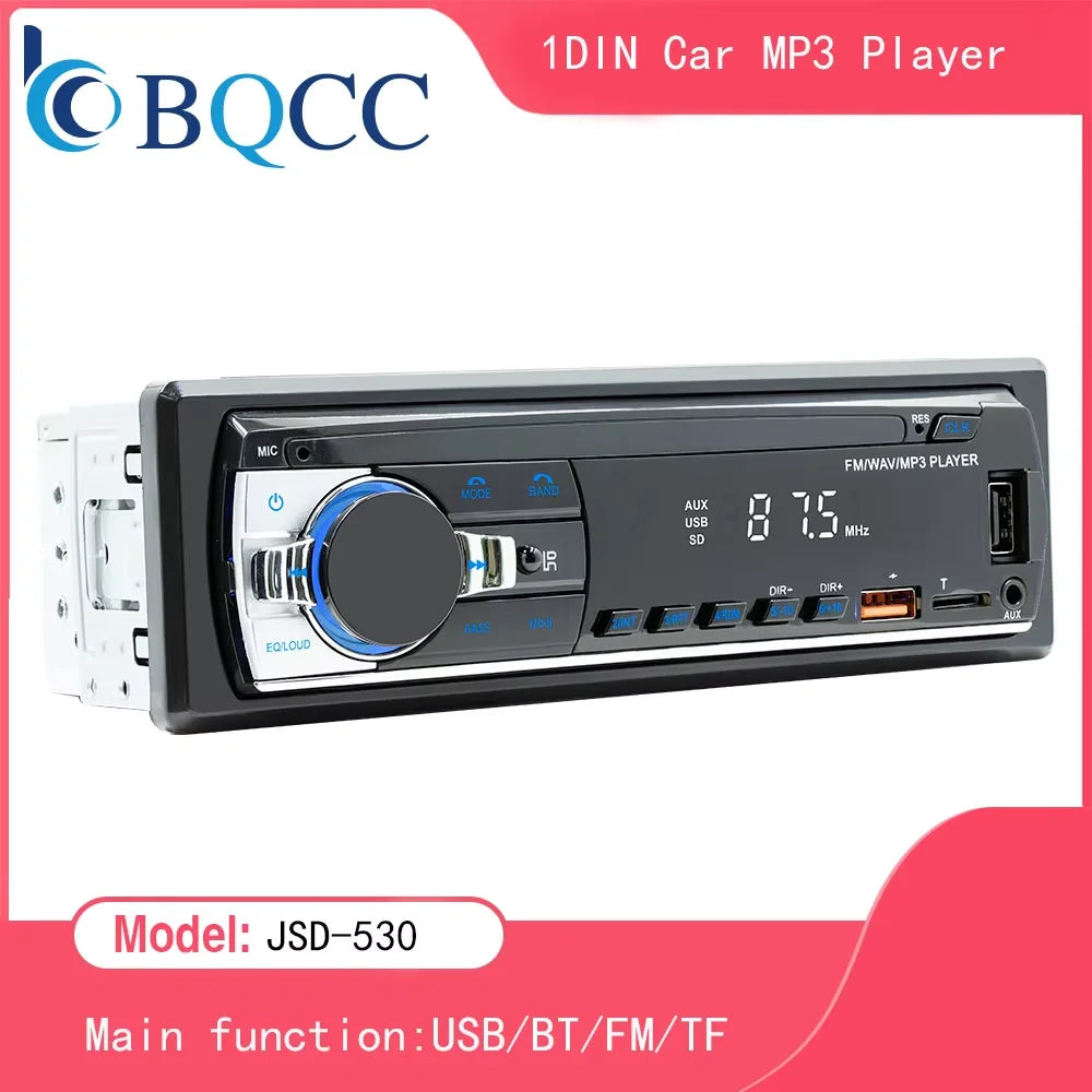 BQCC M11 Double Din Bluetooth Car Stereo – 60W×4 FM Radio, USB/SD MP3 Player, AUX Input & Voice Assistant