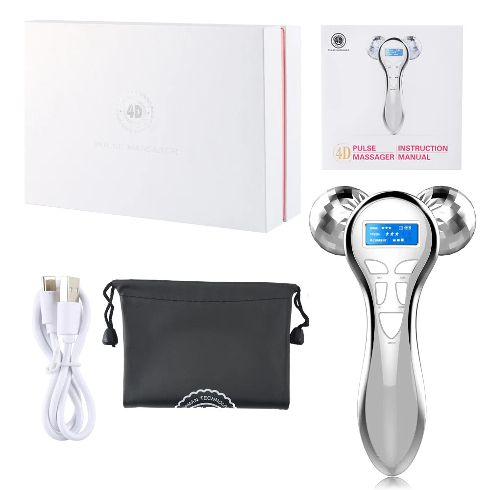 GLOMEVE 4D EMS Facial Roller – LED Vibration Face Lift & Anti-Aging Tool