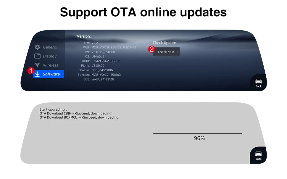CATRONICS 9.6″ Tesla Instrument Cluster HUD – Linux Display with Wireless CarPlay & Android Auto, Blind Spot Alerts