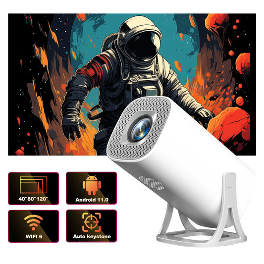 Smart Mini Projector – Android 11, 720P Native, 1080P/4K Support, BT 5.0