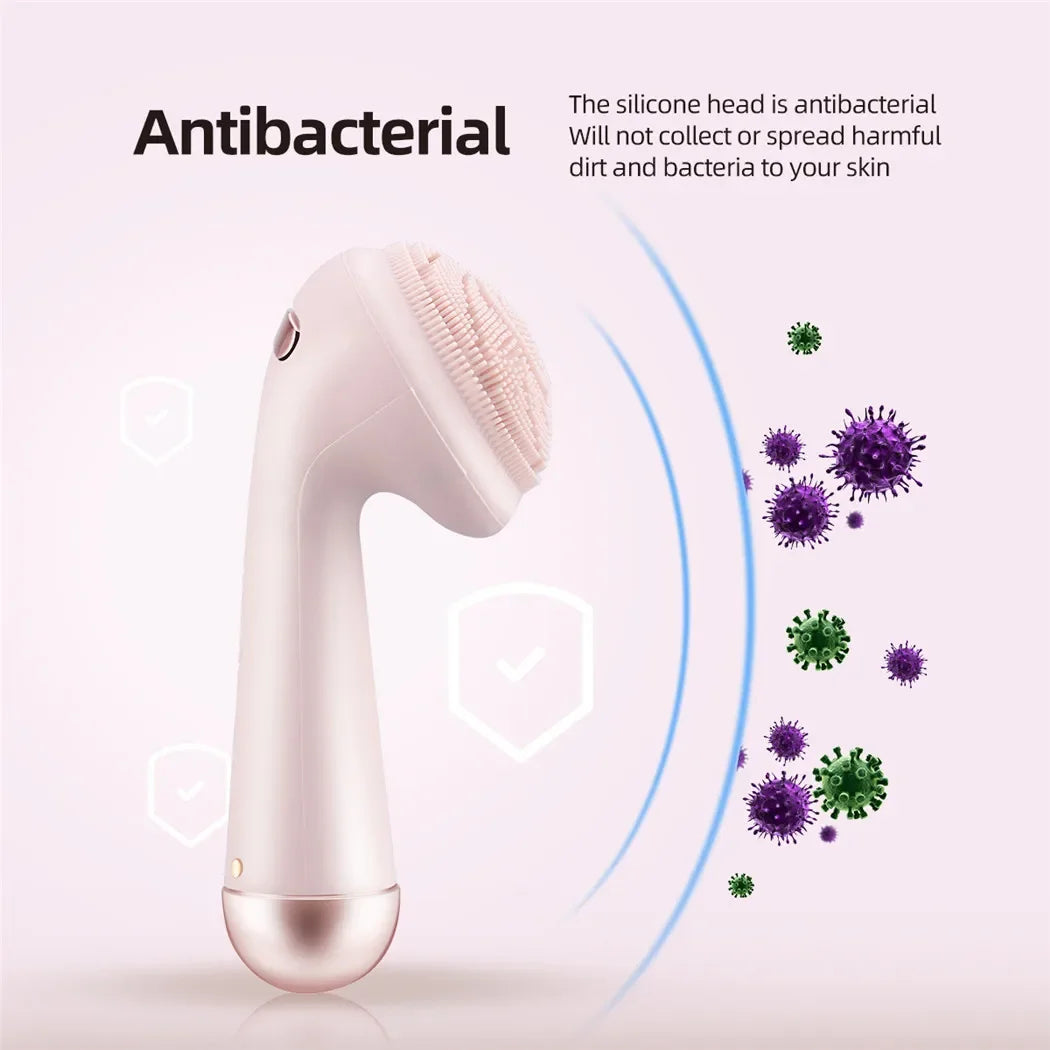 Silicone Facial Cleansing Brush – USB Rechargeable IPX6 Vibration Cleanser