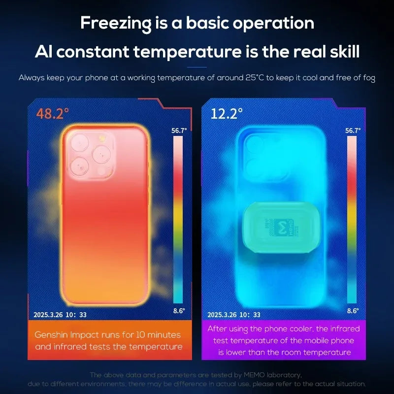 CX12 Magnetic Phone Cooler with AI Mode – 10W Semiconductor Ice Cooling (Type-C)
