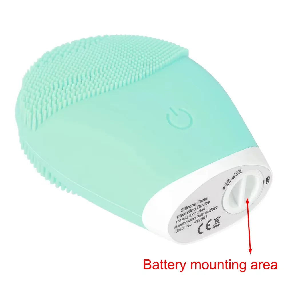 Electric Silicone Facial Cleansing Brush – High-Frequency Vibration Deep Clean & Massage Tool