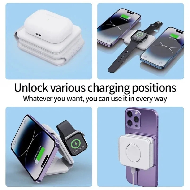 3 in 1 Phone Charge Dock Desktop Wireless Charger for Iphone