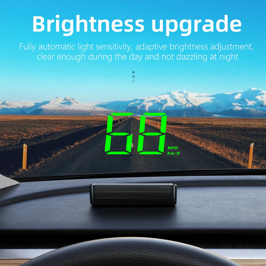 PHONEPACE M2 GPS Car Head-Up Display – HD Windshield Speed HUD with Overspeed Alerts, Universal Fit (12–24V)