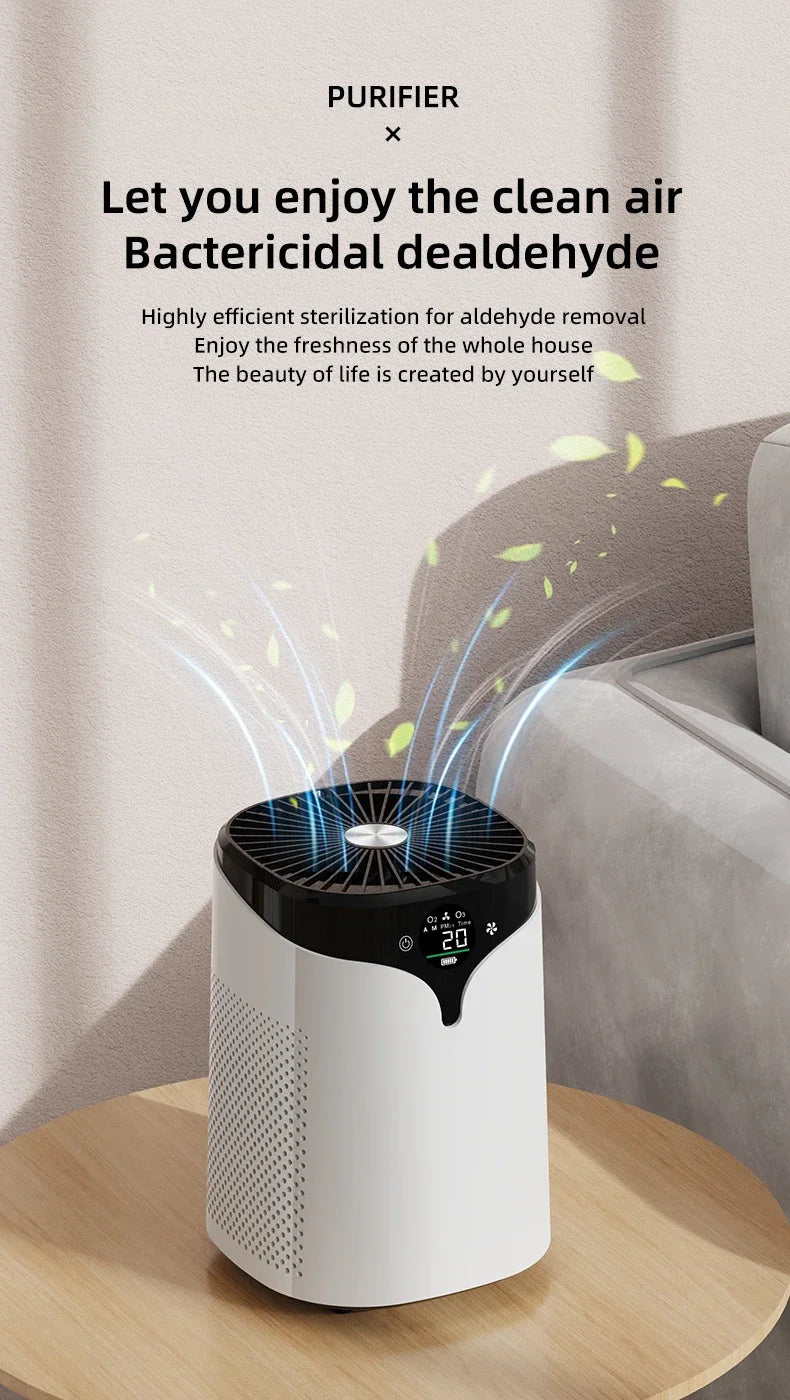 Mini Air Purifier for Bedroom & Office – K10 Ionizer, Formaldehyde Removal, Low Noise