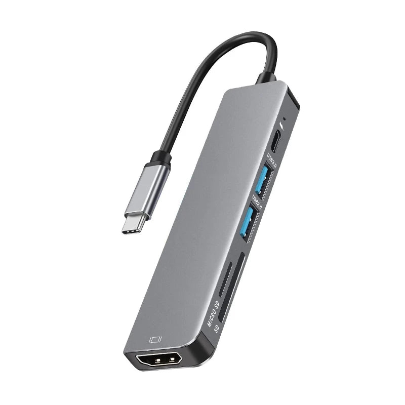 USB-C Hub to 4K HDMI Adapter – 5-in-1 Type-C Dock with PD Charging & Card Reader