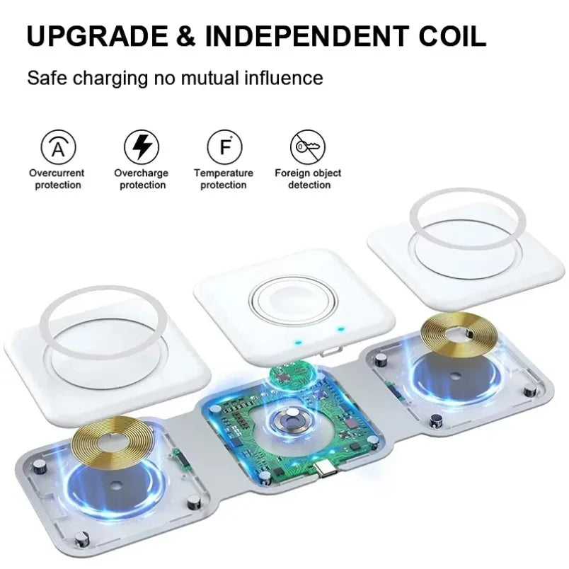 3 in 1 Phone Charge Dock Desktop Wireless Charger for Iphone