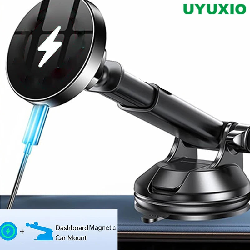 30W Magnetic Wireless Car Charger with Cooling Fan – Qi Fast Charging for iPhone