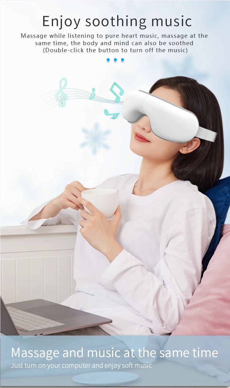VIMYSHOW Bluetooth Eye Massager – Heat, Vibration & Music Relaxation Mask