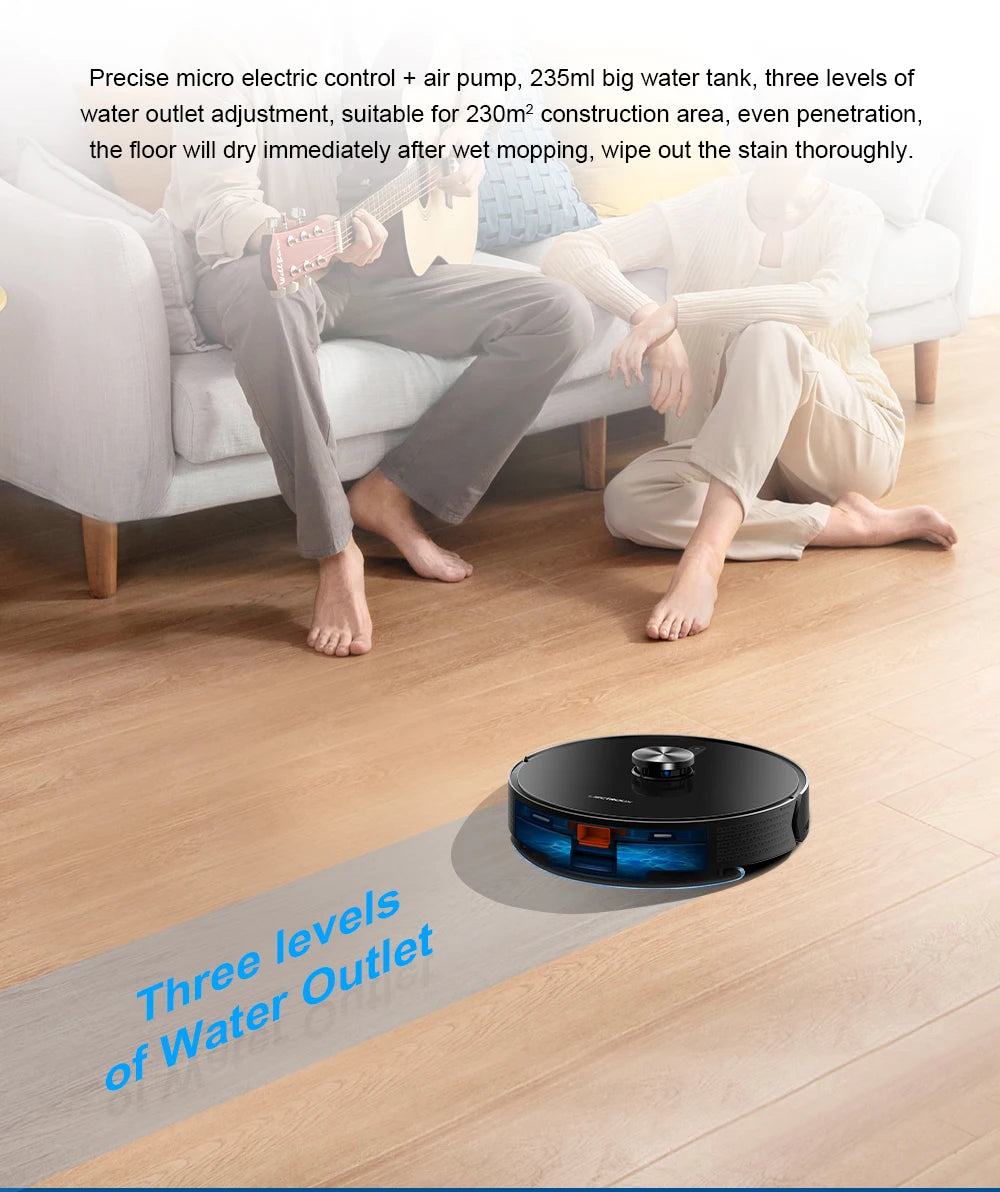 Liectroux X6 Smart Robot Vacuum Cleaner – Laser LiDAR, Y-Shape Mopping, 6500Pa Suction