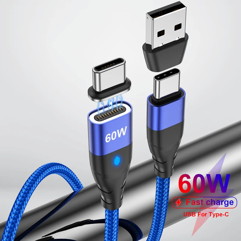 Nylon Braided 6-in-1 Charging Cable – QC3.0 Fast Charge & Data Sync (3A)