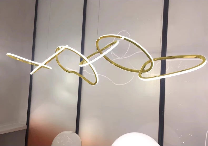 MZXFA Smart LED Pendant Light JLD0190 | Remote Dimmable, Modern Stainless Steel