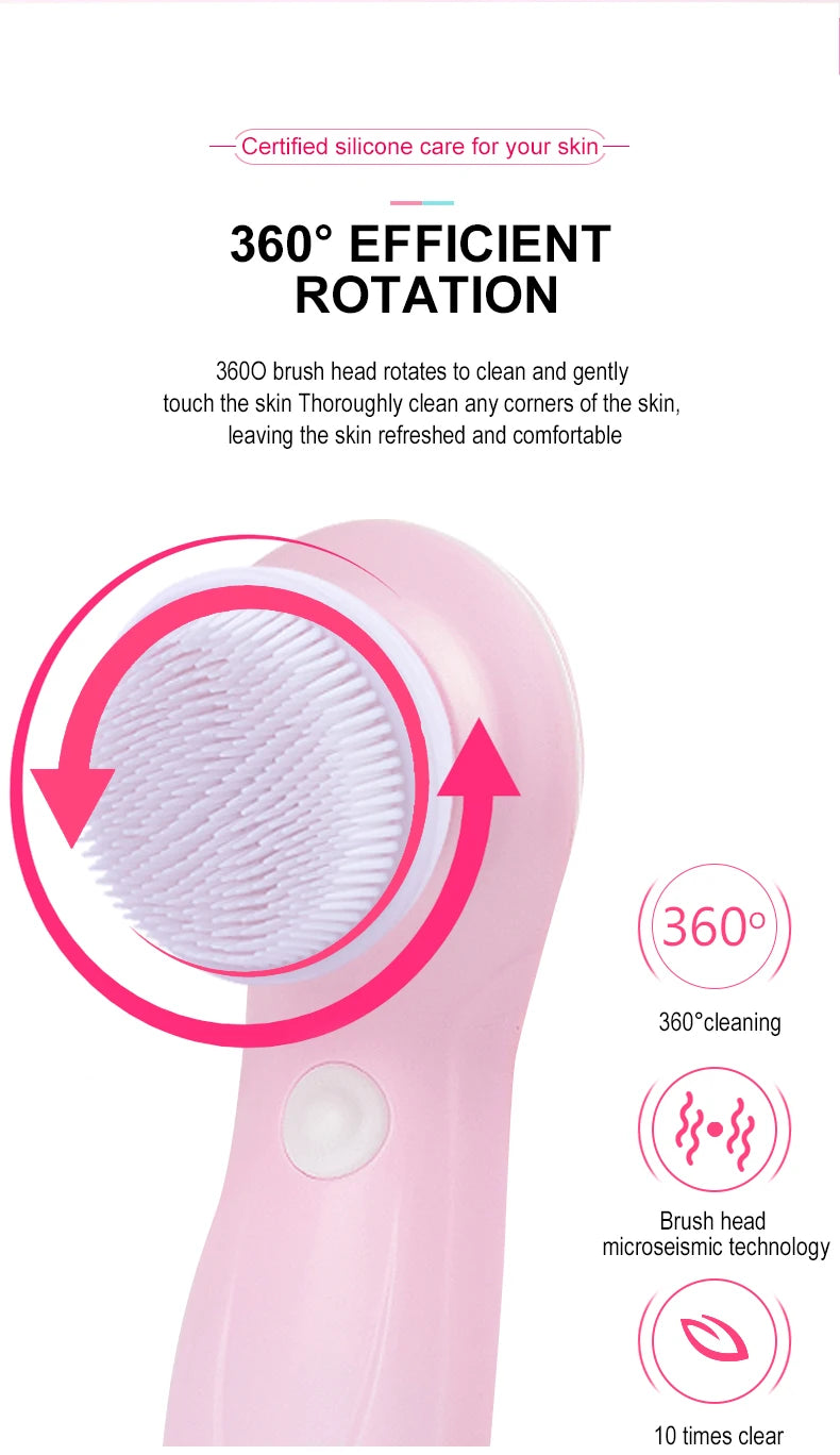 All-in-One Facial Cleansing Brush – Waterproof Exfoliating Face Cleaner