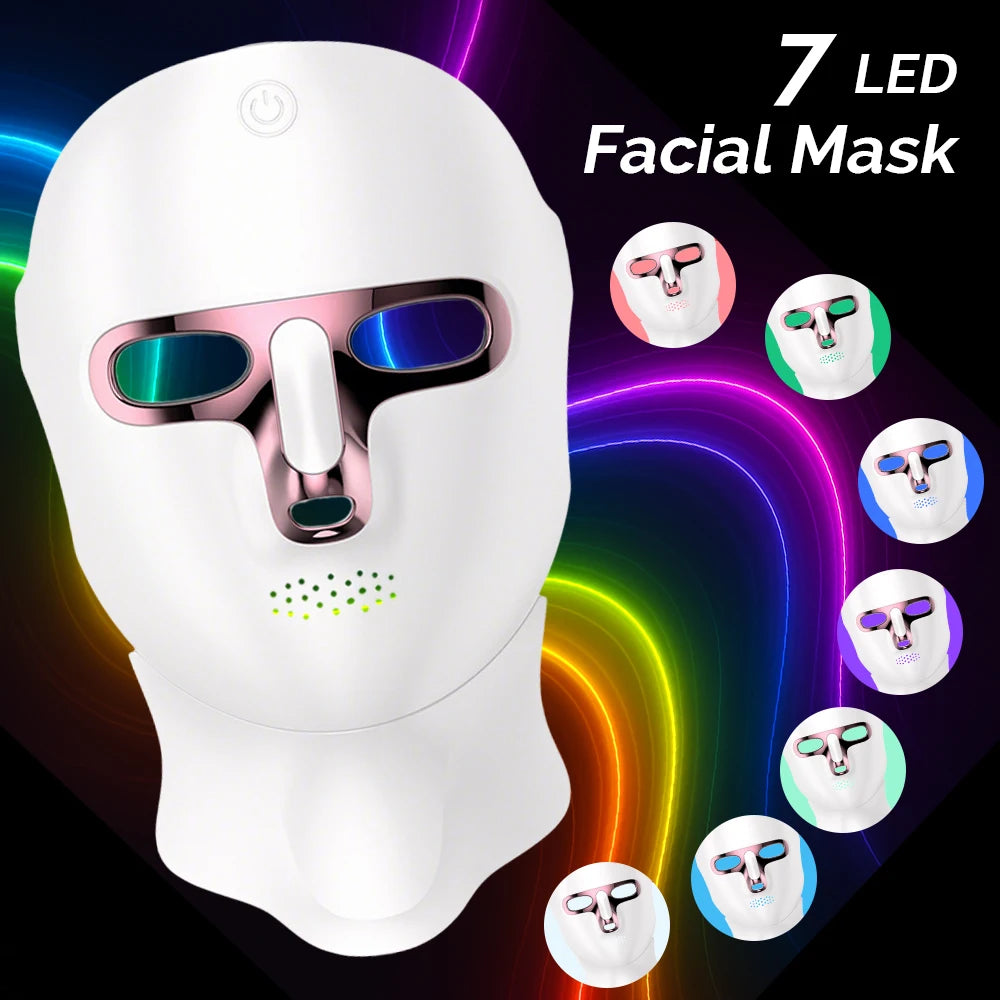 Wireless LED Facial & Neck Mask 7-Color Therapy – Foreverlily Skin Care Device